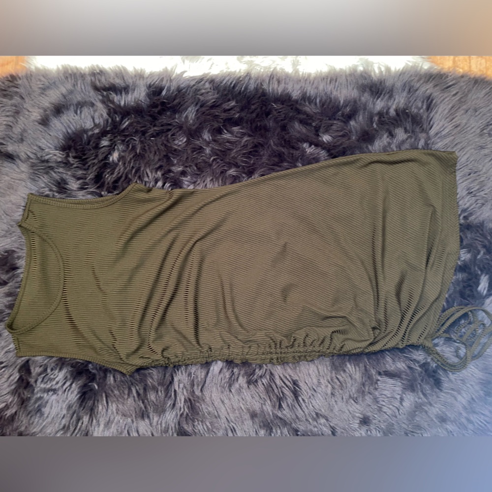 SHEIN Olive Ribbed Dress